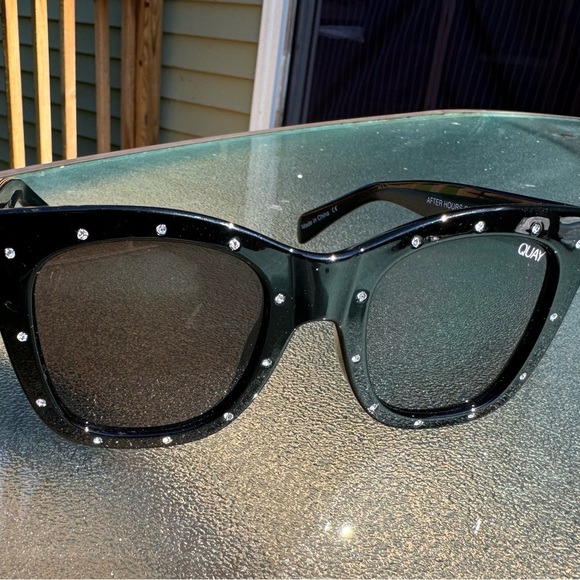 Quay AFTER HOURS RHINESTONE blk/blk •SUPER RARE• Sunglasses - Picture 7 of 16